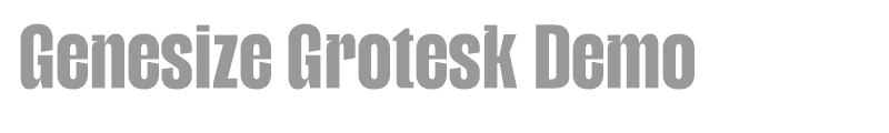 Genesize Grotesk - Demo